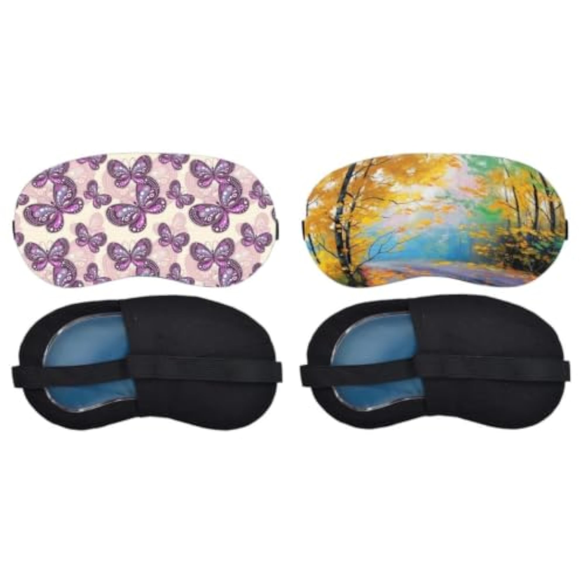 Lavender Butterfly Pattern Sleeping Mask Combo